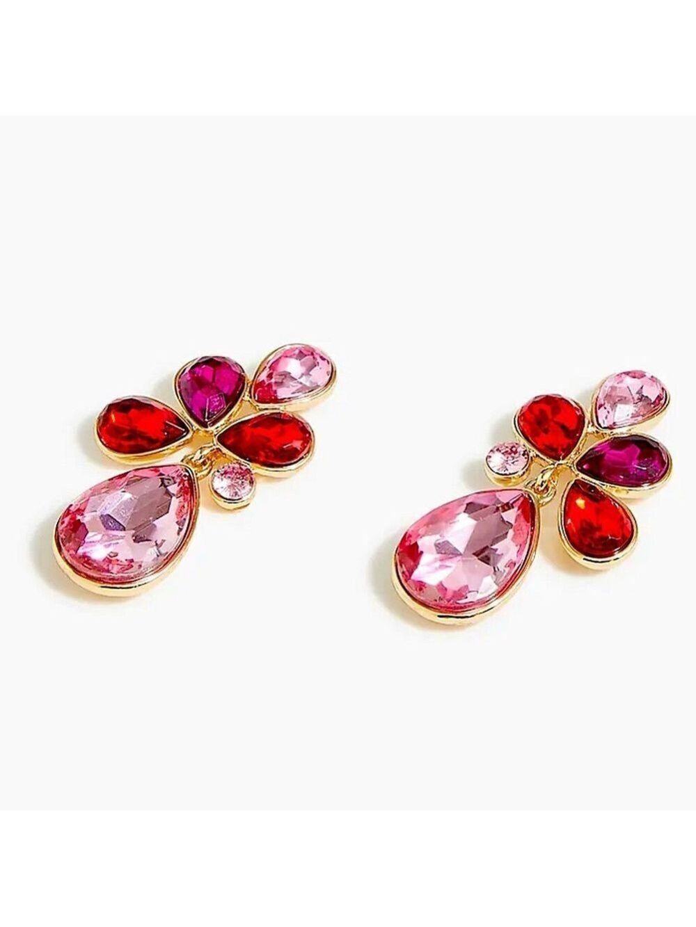 J. Crew Crystal Petal Statement Drop Earrings New